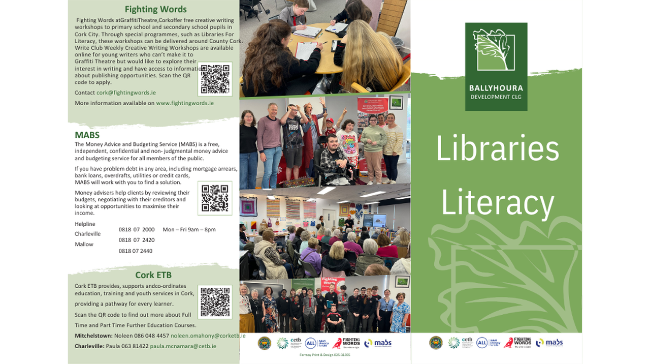 A flyer for Ballyhoura Development CLG featuring 
